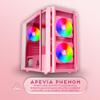 Apevia Phenom-PK Phenom Micro-ATX Gaming PC Case w/ 3X 120mm ARGB Fans, 366 RGB Light Modes, 1x Glass Front Panel, 340MM GPU Support, 1X USB3.0, 2X USB 2.0, Pink view 2