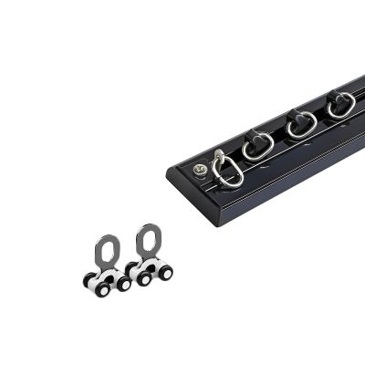 PQPQLI Ultra-Thin Ceiling Curtain Track, Hidden Curtain Rails, Room Divider Curtain Rods, Comes with Track,Rollers,Installation Hardware, for Bedroom, Living Room,Kitchen(Black,1.5m/4.9ft)