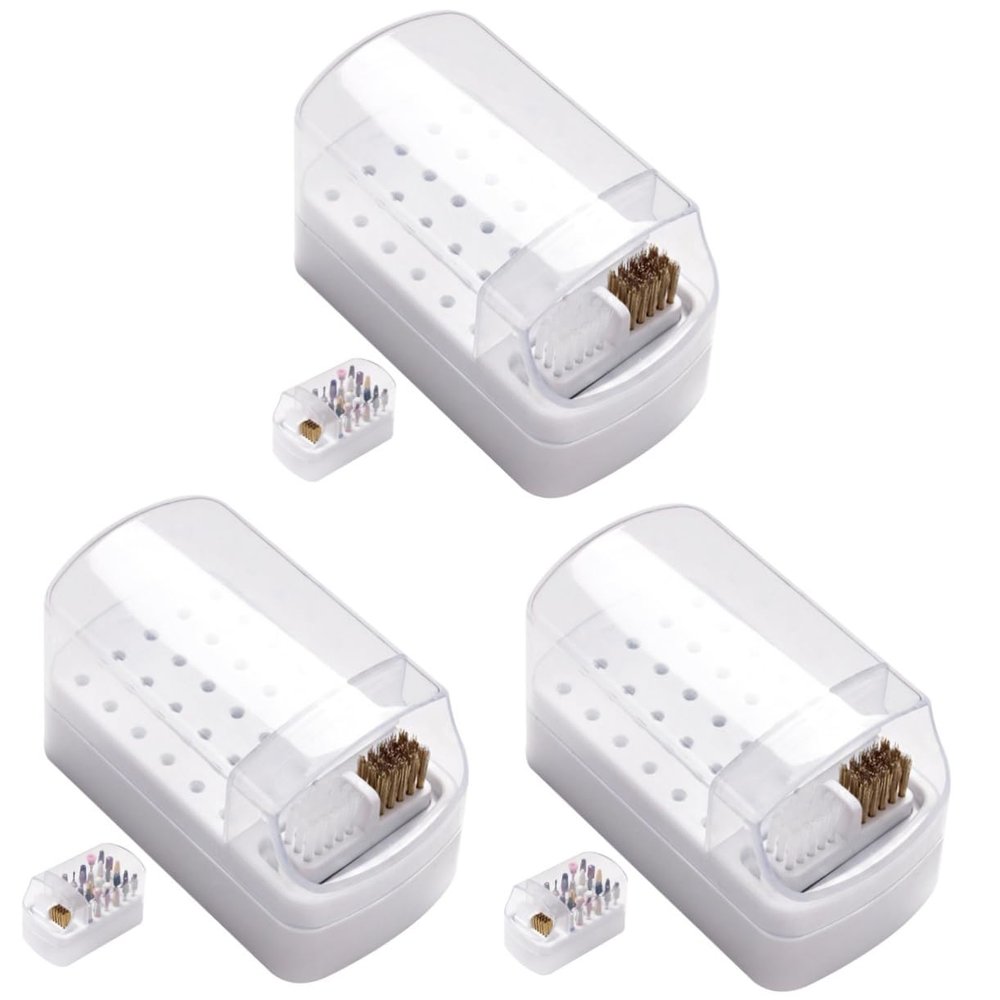 Beavorty 3pcs Nail Drill Bits Holder Box Storage Case for Professional Nail Drill Bits