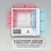 Apevia PHENOM-WH Phenom Micro ATX Gaming PC Case w/ 3x 120mm ARGB Fans, 366 RGB Light Modes, 2x Tempered Glass Panels, Front Panel Airflow Vents, Magnetic Dust Filters, 2x USB3.0, HD Audio Port, White view 4