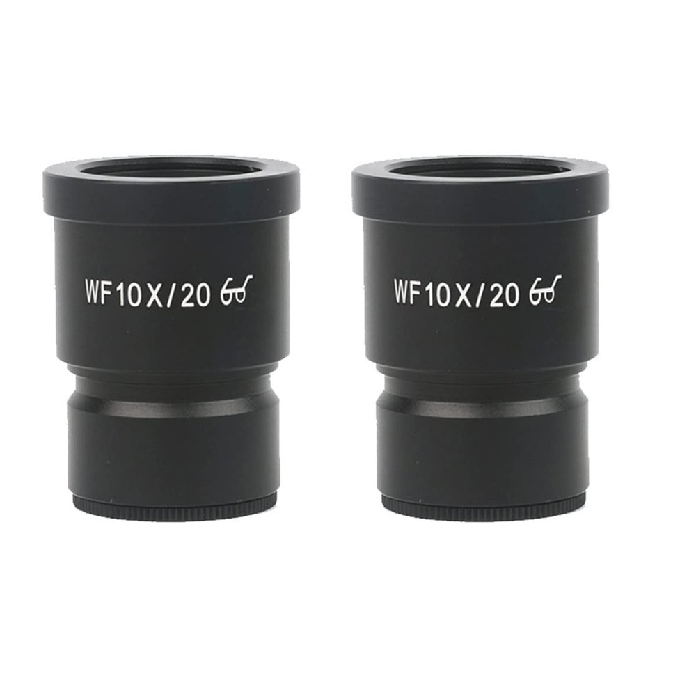 Lab Microscope Slides 2PCS WF10X WF15X WF20X WF25X WF30X Wide Field Eyepiece for Binocular Trinocular Stereo Microscope Installation 30MM Microscope Parts (Color : WF10X-20MM)