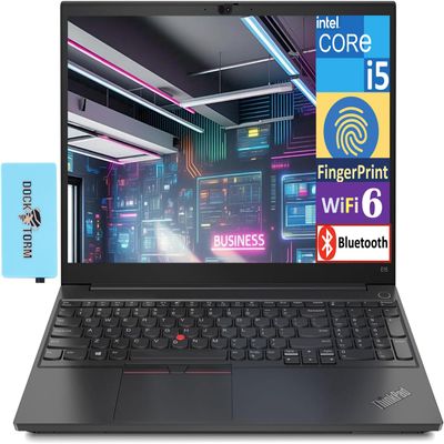 Lenovo Thinkpad E15 Business Laptop 15.6" FHD LCD Display (Intel i5-1135G7 4-Core, 32GB RAM, 1TB PCIe SSD, MX450 2GB, Fingerprint, Thunderbolt 4, WiFi 6, BT 5.2, HD Webcam, Win10H) w/DKZ Hub