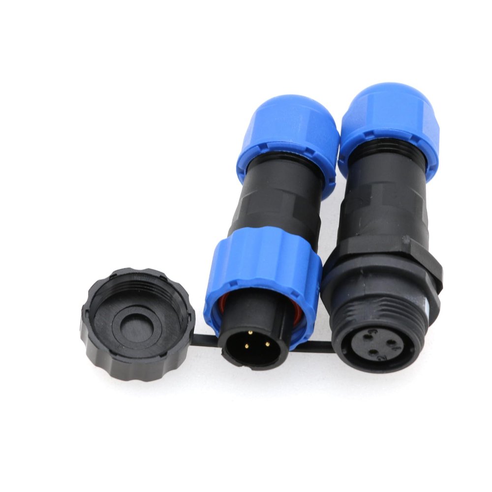 ZBLZGP SD13 3 Pin Pair Electrical Connector,Circular Waterproof Cable Power Wire LED Light Connector,SD13 5A 3pin Panel Connector Plug Socket