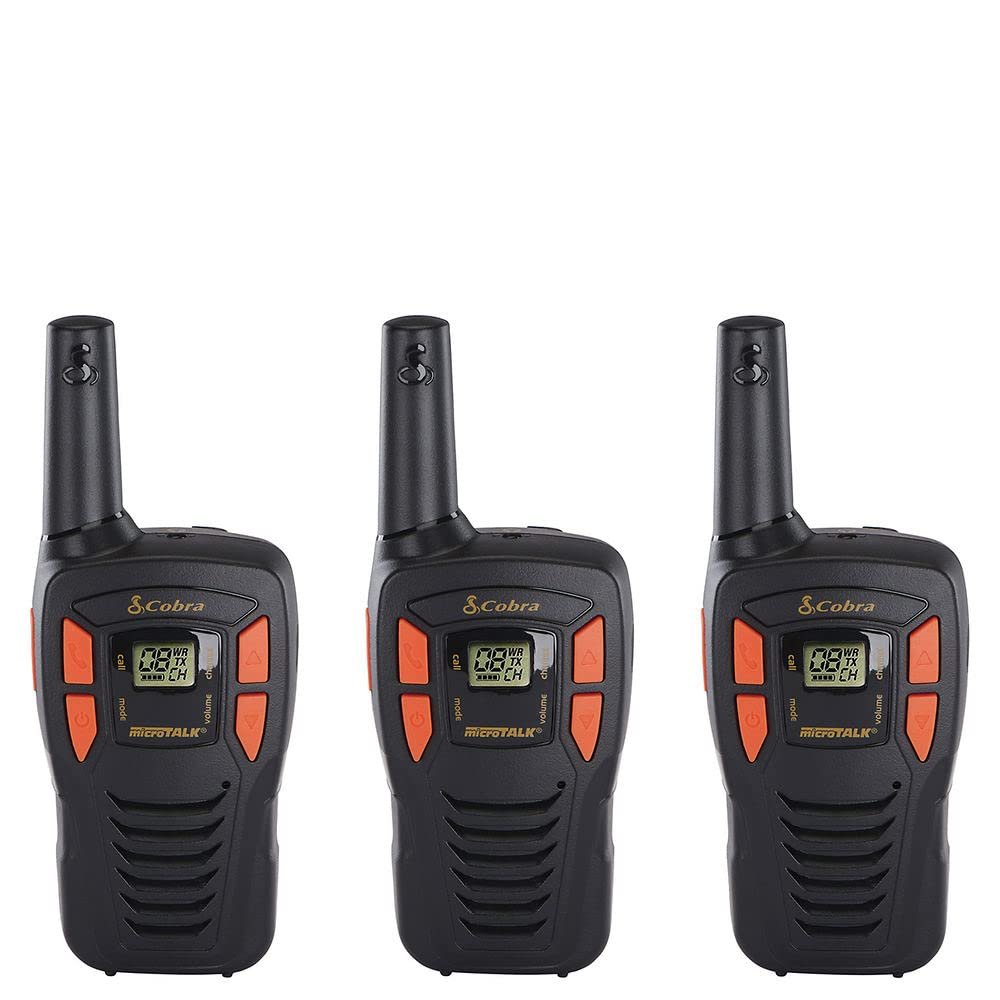 Cobra ACXT145 3-Pk. 2-Way Radios with 16-Mile Range Black