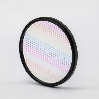 ZGYDNM 49mm, 58mm, 67mm, 72mm, 77mm and 82mm Rainbow Blue Stripe Filter Flare Camera Lenses (Size : 58mm, Color : Rainbow)