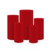 Red Stretchable Spandex Pillar Covers for Metal Cylinder Pedestal Stands,5 pcs/Set,Display Box Stand Covers,Wedding Birthday Bridal Shower Prom Party Props.HP-1942 view 1