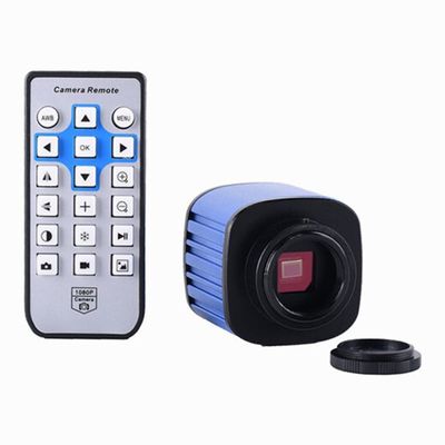 Lab Microscope Slides 16MP Electronic Microscope Camera 1080P 1600W Digital Microscope Magnifier Microscope Parts (Color : Blue)