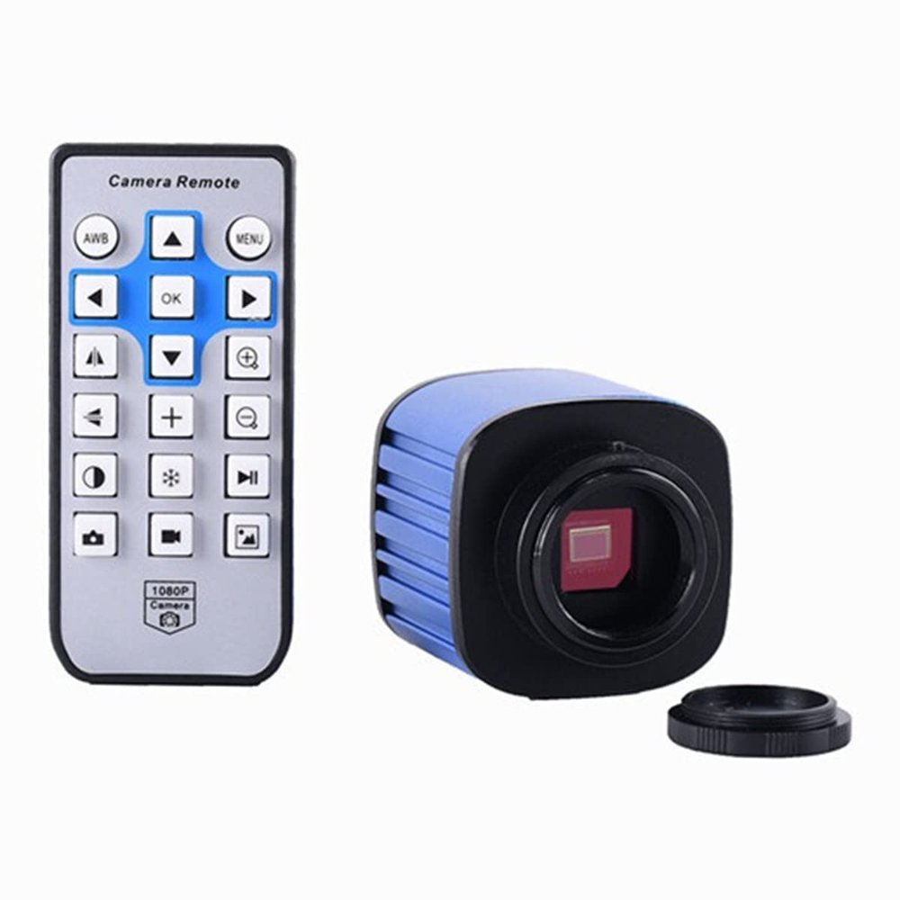 Lab Microscope Slides 16MP Electronic Microscope Camera 1080P 1600W Digital Microscope Magnifier Microscope Parts (Color : Blue)