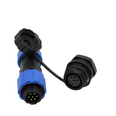 ZBLZGP SD13 7 Pin Wire Cable Connector,IP68 Waterproof Aviation Electrical Male Female Round Plug Socket,Back Nut-7Pin Panel Mount Led Connector