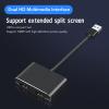 Vikye 5Gbps USB 3.0 to Dual HD Multimedia Adapter, Aluminum Alloy USB C Splitter, 1920 x 1080P 2 Monitors Extended Display for PC Laptop view 2