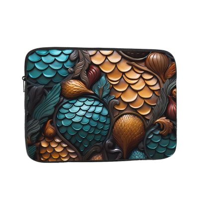 10 Inch Laptop Case Computer Sleeve Shockproof Water-Resistant Notebook Case Bag for Business Travel and Daily Use Fishscale Pattern Prints