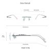 VisionGlobal Pure Titanium Frame for men/women Blue Light Blocking,Hand-set Diamond Fashion Glasses (Pink Clear, No Magnification) view 3