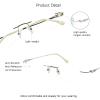 VisionGlobal Pure Titanium Frame for men/women Blue Light Blocking,Hand-set Diamond Fashion Glasses (Champagne Clear, 3.50 Magnification) view 2