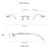 VisionGlobal Pure Titanium Frame for men/women Blue Light Blocking,Hand-set Diamond Fashion Glasses (Champagne Clear, 3.50 Magnification) view 3