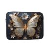 10 Inch Laptop Case Computer Sleeve Shockproof Water-Resistant Notebook Case Bag for Business Travel and Daily Use Gold White Butterflies Prints view 1
