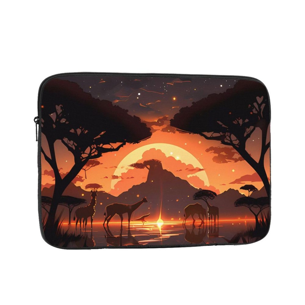 17 Inch Laptop Case Computer Sleeve Shockproof Water-Resistant Notebook Case Bag for Business Travel and Daily Use Animals of The African Savannah Prints
