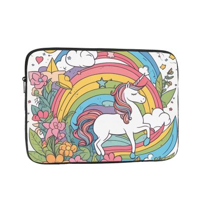15 Inch Laptop Case Computer Sleeve Shockproof Water-Resistant Notebook Case Bag for Business Travel and Daily Use Pretty Rainbows and Unicorns Prints