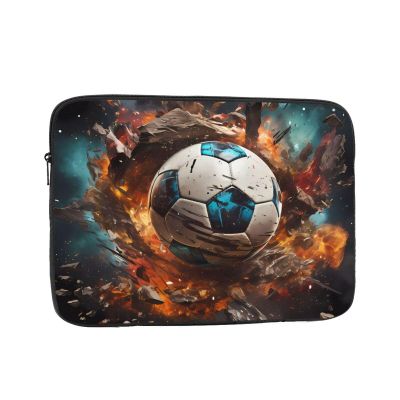 17 Inch Laptop Case Computer Sleeve Shockproof Water-Resistant Notebook Case Bag for Business Travel and Daily Use Firecracker Soccer Prints
