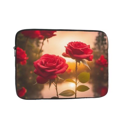 12 Inch Laptop Case Computer Sleeve Shockproof Water-Resistant Notebook Case Bag for Business Travel and Daily Use Red Roses by The River Prints