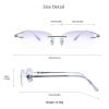 VisionGlobal Pure Titanium Frame for men/women Blue Light Blocking,Hand-set Diamond Fashion Glasses (Purple Purple, No Magnification) view 3
