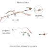 VisionGlobal Metal Readers for men/women Blue Light Blocking,Hand-set Diamond Fashion Square Glasses (Pink Clear, 3.50 Magnification) view 2