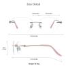 VisionGlobal Metal Readers for men/women Blue Light Blocking,Hand-set Diamond Fashion Square Glasses (Pink Clear, 3.50 Magnification) view 3