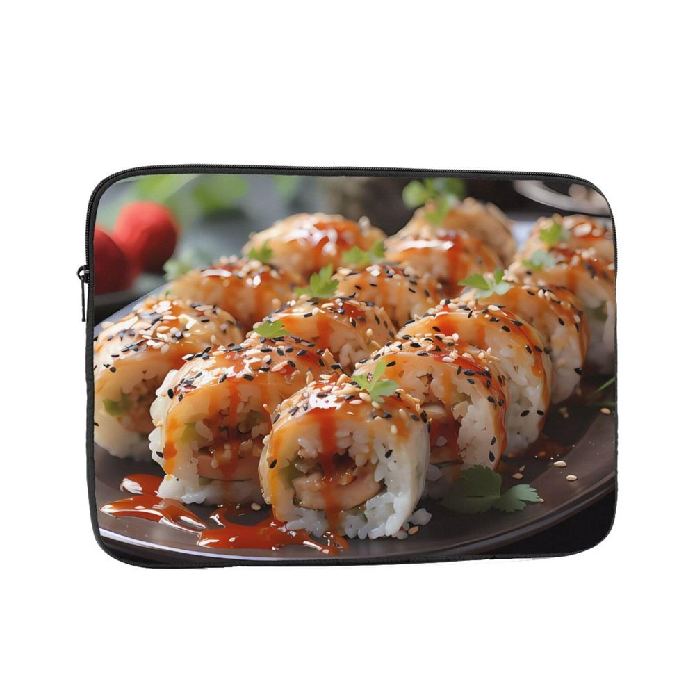 12 Inch Laptop Case Computer Sleeve Shockproof Water-Resistant Notebook Case Bag for Business Travel and Daily Use Fresh and Tantalizing Sushi Prints