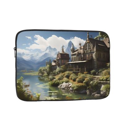 17 Inch Laptop Case Computer Sleeve Shockproof Water-Resistant Notebook Case Bag for Business Travel and Daily Use Fairytale Town Prints
