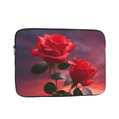 10 Inch Laptop Case Computer Sleeve Shockproof Water-Resistant Notebook Case Bag for Business Travel and Daily Use Two Red Roses Prints