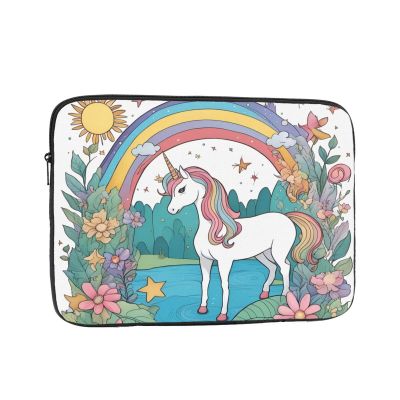 13 Inch Laptop Case Computer Sleeve Shockproof Water-Resistant Notebook Case Bag for Business Travel and Daily Use Unicorns by The River Prints