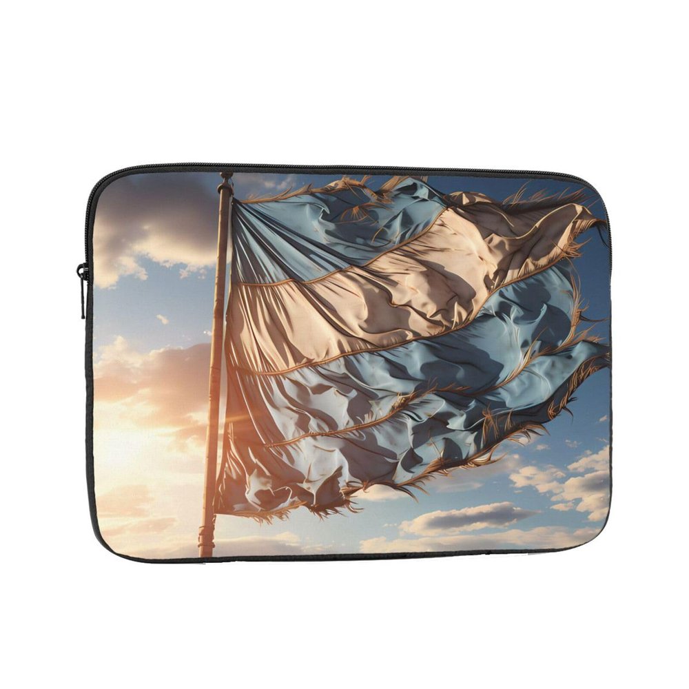 12 Inch Laptop Case Computer Sleeve Shockproof Water-Resistant Notebook Case Bag for Business Travel and Daily Use Blue and White Flag Prints