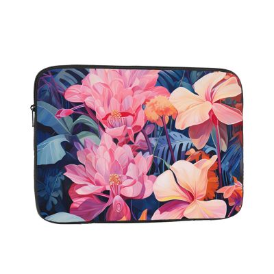 10 Inch Laptop Case Computer Sleeve Shockproof Water-Resistant Notebook Case Bag for Business Travel and Daily Use Colorful Tropical Plant Leaves Prints