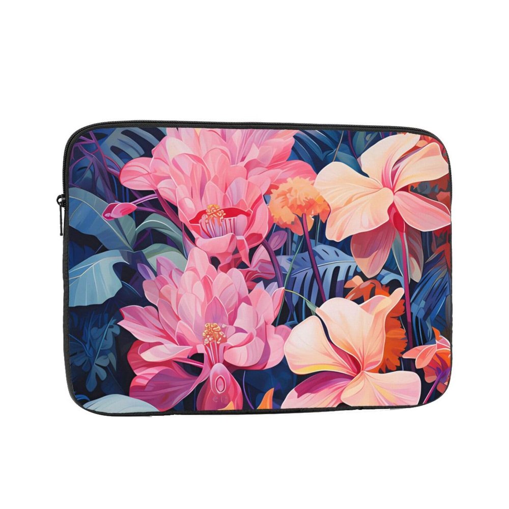 10 Inch Laptop Case Computer Sleeve Shockproof Water-Resistant Notebook Case Bag for Business Travel and Daily Use Colorful Tropical Plant Leaves Prints