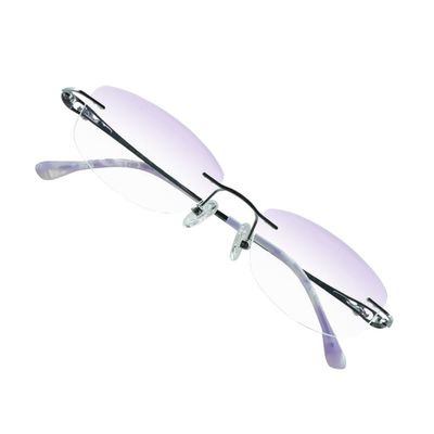 VisionGlobal Pure Titanium Frame for men/women Blue Light Blocking,Hand-set Diamond Fashion Glasses (Purple Purple, 3.00 Magnification)