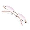 VisionGlobal Metal Readers for men/women Blue Light Blocking,Hand-set Diamond Fashion Square Glasses (Pink Pink, No Magnification) view 1