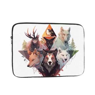12 Inch Laptop Case Computer Sleeve Shockproof Water-Resistant Notebook Case Bag for Business Travel and Daily Use Wolves and Reindeer Prints