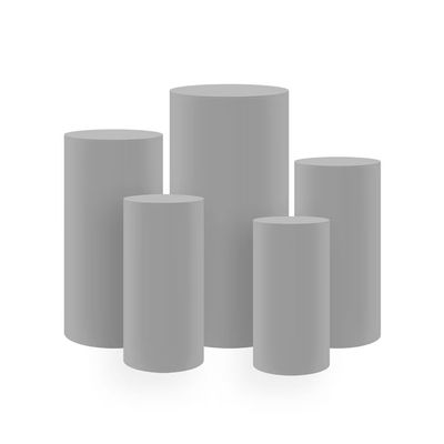 Grey Stretchable Spandex Pillar Covers for Metal Cylinder Pedestal Stands,5 pcs/Set,Display Box Stand Covers,Wedding Birthday Bridal Shower Prom Party Props.HP-1907