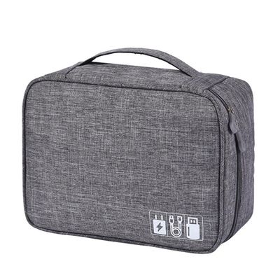 UKCOCO Flash Drive Case Cable Carrying Case Electronics Organizer Bag Travel Pouch for Small Electronics Portable Storage (grey)