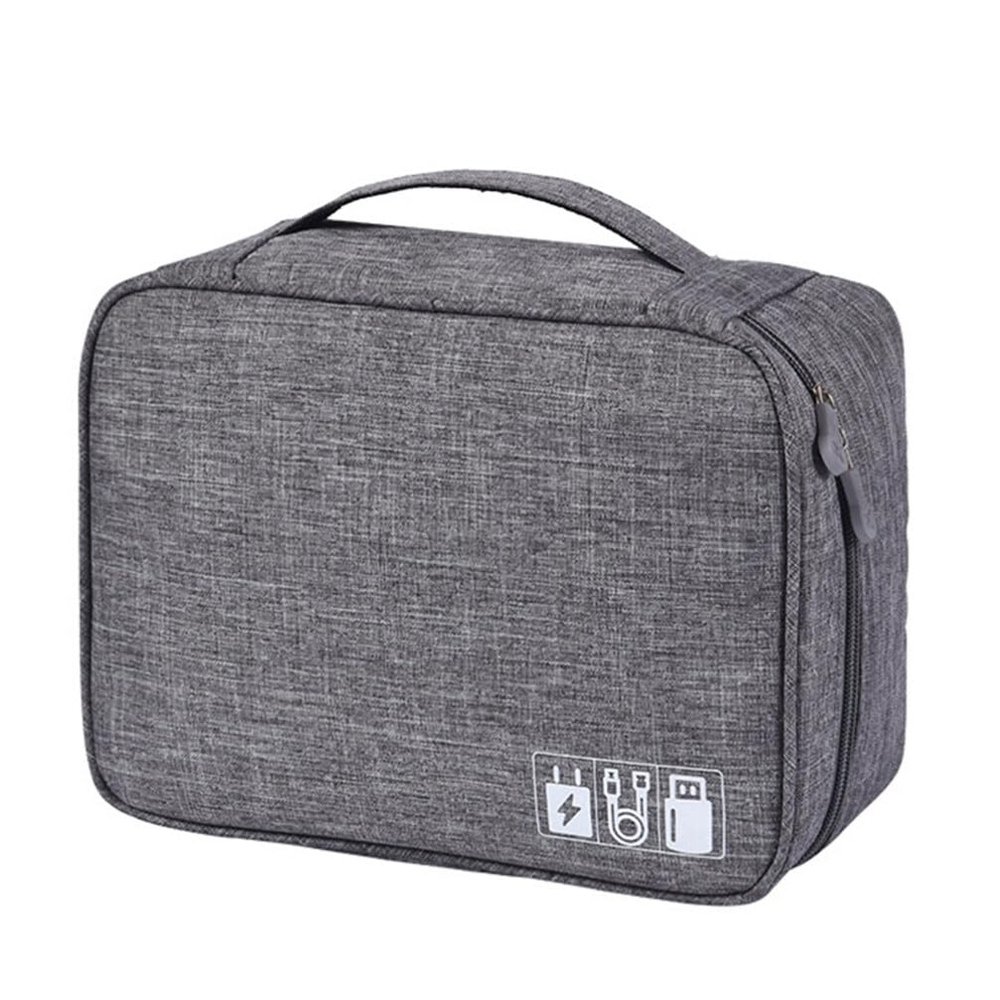 UKCOCO Flash Drive Case Cable Carrying Case Electronics Organizer Bag Travel Pouch for Small Electronics Portable Storage (grey)