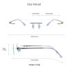 VisionGlobal Pure Titanium Frame for men/women Blue Light Blocking,Hand-set Diamond Fashion Glasses (Purple Clear, No Magnification) view 3