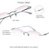 VisionGlobal Pure Titanium Frame for men/women Blue Light Blocking,Hand-set Diamond Fashion Glasses (Purple Pink, 1.00 Magnification) view 2