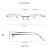VisionGlobal Pure Titanium Frame for men/women Blue Light Blocking,Hand-set Diamond Fashion Glasses (Purple Pink, 1.00 Magnification) view 3