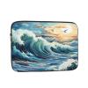 10 Inch Laptop Case Computer Sleeve Shockproof Water-Resistant Notebook Case Bag for Business Travel and Daily Use Wave Sailboat Seagull Prints view 1