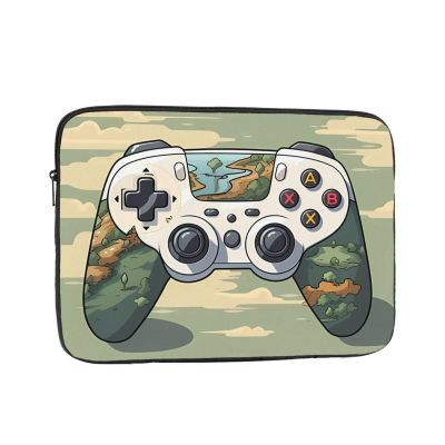 12 Inch Laptop Case Computer Sleeve Shockproof Water-Resistant Notebook Case Bag for Business Travel and Daily Use Green Grass Gamepad Prints