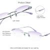 VisionGlobal Pure Titanium Frame for men/women Blue Light Blocking,Hand-set Diamond Fashion Glasses (Purple Purple, 4.00 Magnification) view 2