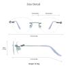VisionGlobal Metal Readers for men/women Blue Light Blocking,Hand-set Diamond Fashion Square Glasses (Purple Clear, 3.00 Magnification) view 3