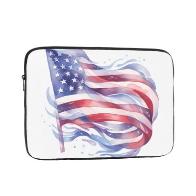 12 Inch Laptop Case Computer Sleeve Shockproof Water-Resistant Notebook Case Bag for Business Travel and Daily Use American Flag Prints