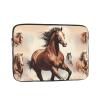 10 Inch Laptop Case Computer Sleeve Shockproof Water-Resistant Notebook Case Bag for Business Travel and Daily Use Prancing Brown Horse Prints view 1