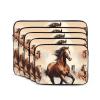 10 Inch Laptop Case Computer Sleeve Shockproof Water-Resistant Notebook Case Bag for Business Travel and Daily Use Prancing Brown Horse Prints view 2