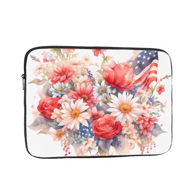 12 Inch Laptop Case Computer Sleeve Shockproof Water-Resistant Notebook Case Bag for Business Travel and Daily Use Flags and Chrysanthemums Prints